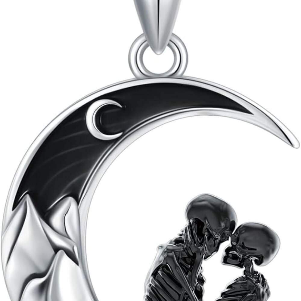Gothic Jewelry Bat/Cat/Wolf/Dragon/Owl/Fox/Spider/Sun Pendant Sterling Silver Cr